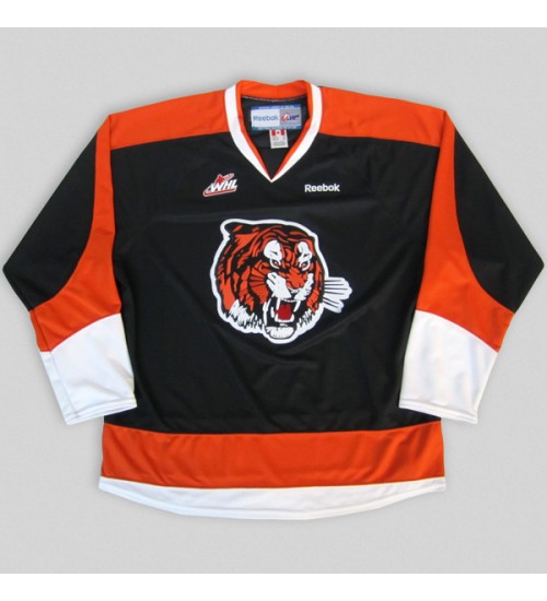 Custom WHL Medicine Hat Tigers 2009-Pres Road Hockey Jersey Black